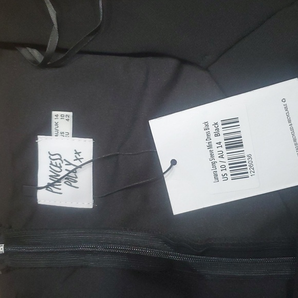 NWT LUNARA LONG SLEEVE MINI DRESS BLACK - Picture 4 of 6